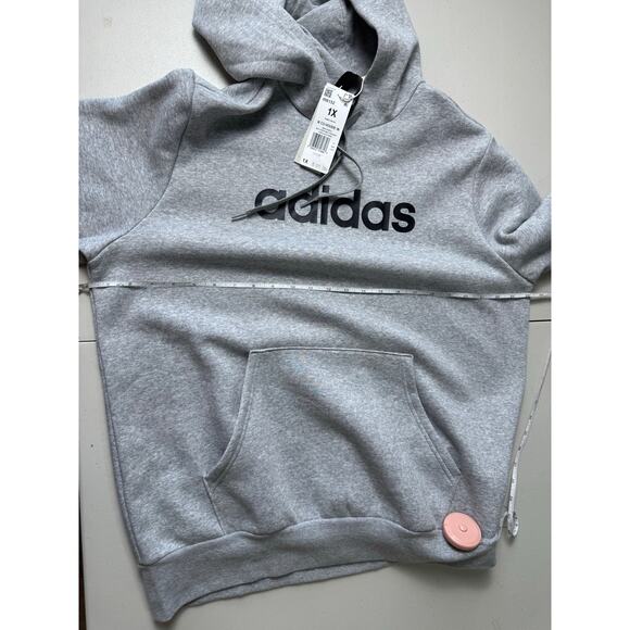 adidas Women's Essentials Logo Hoodie NWT GRAY PLUS SIZE 1X - Picture 7 of 7